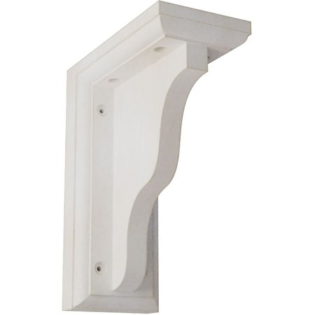 EKENA MILLWORK 3"W x 5"D x 7"H Hamilton Traditional Wood Vintage Decor Bracket, Chalk Dust White BKTWD03X05X07HAWH